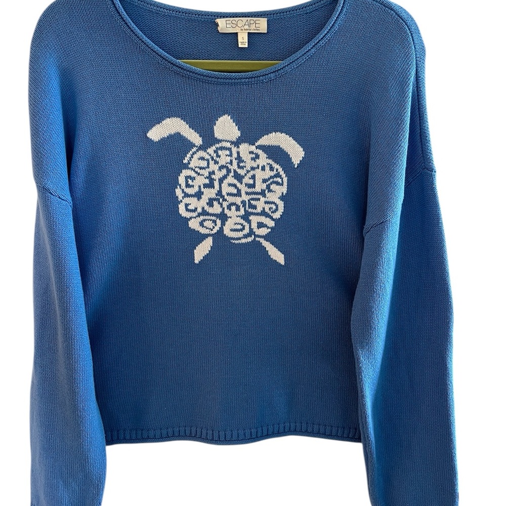 Women's Blue Turtle Design Sweater